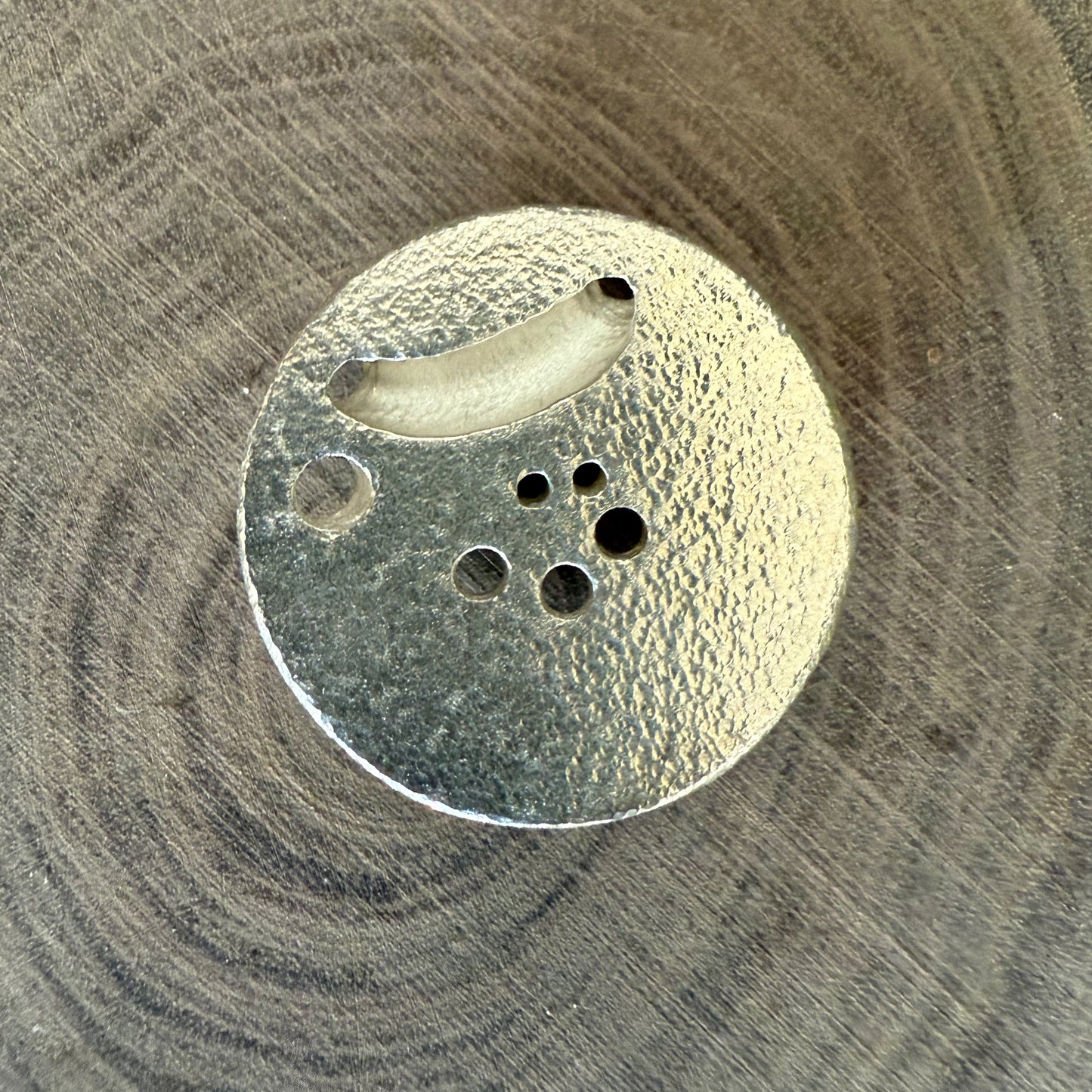 ASTEROID Sterling Round Pendant WIth Snake Chain