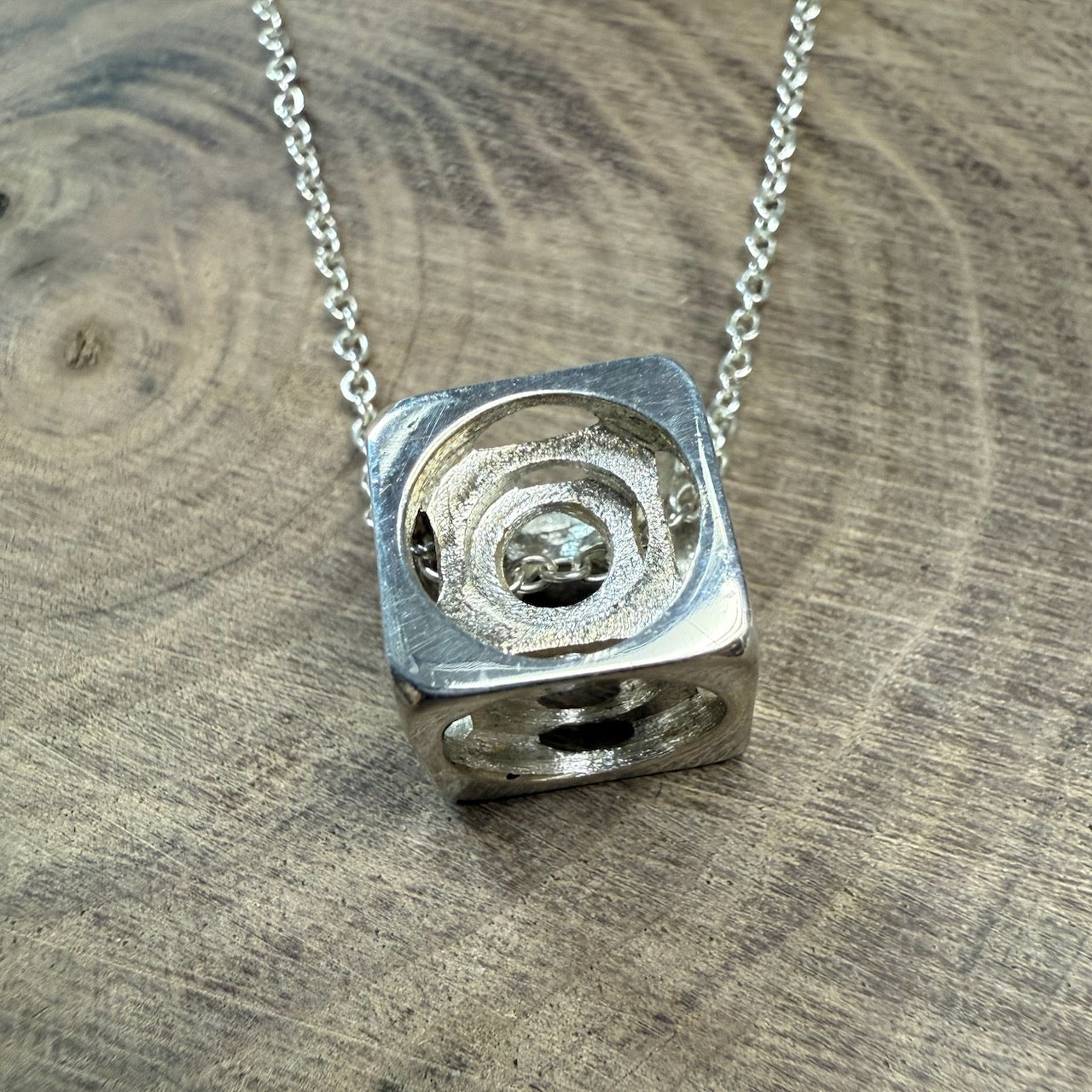 LABYRINTH Sterling Silver Calming Cube Medium