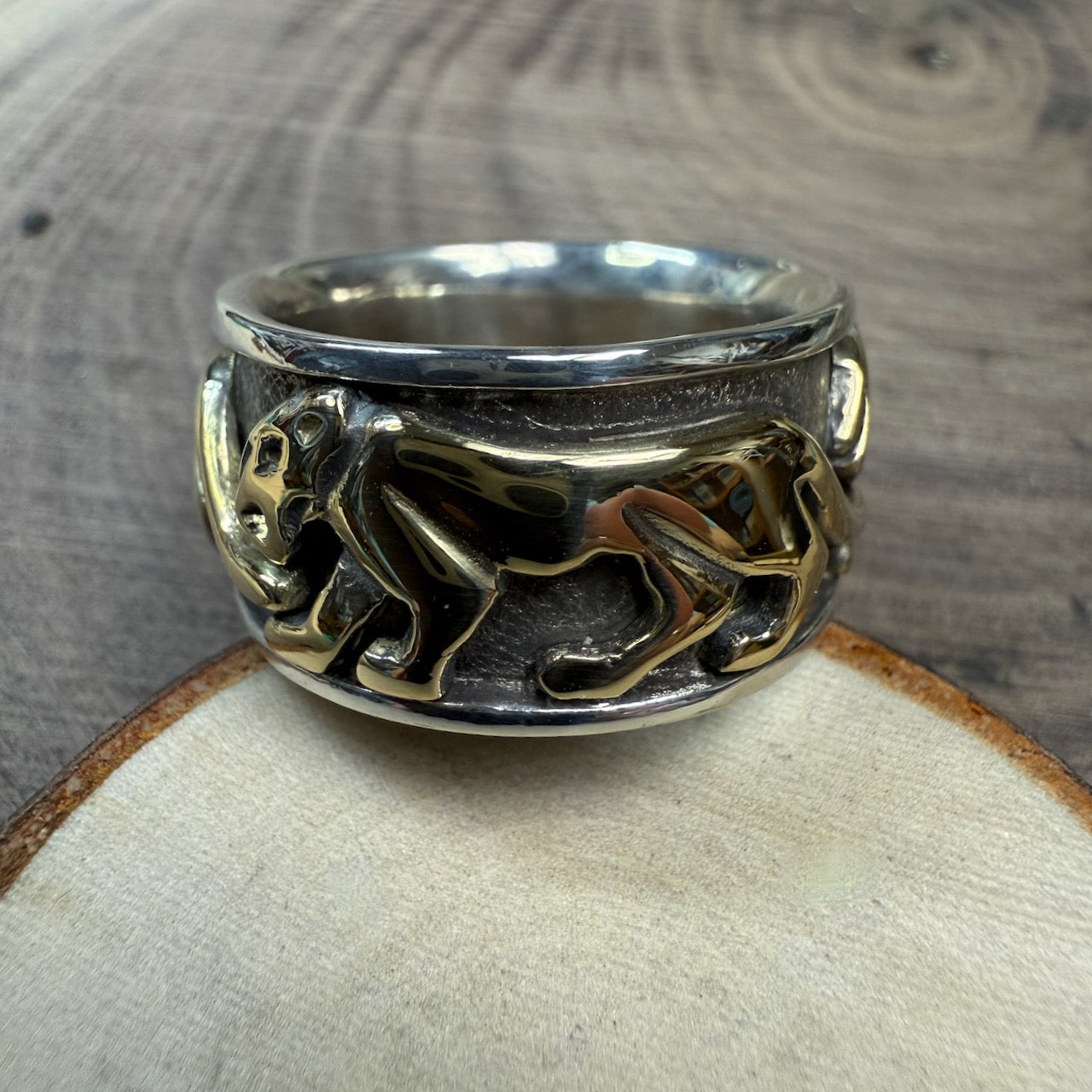 Jaguar 18K Gold and Sterling Silver Size 9