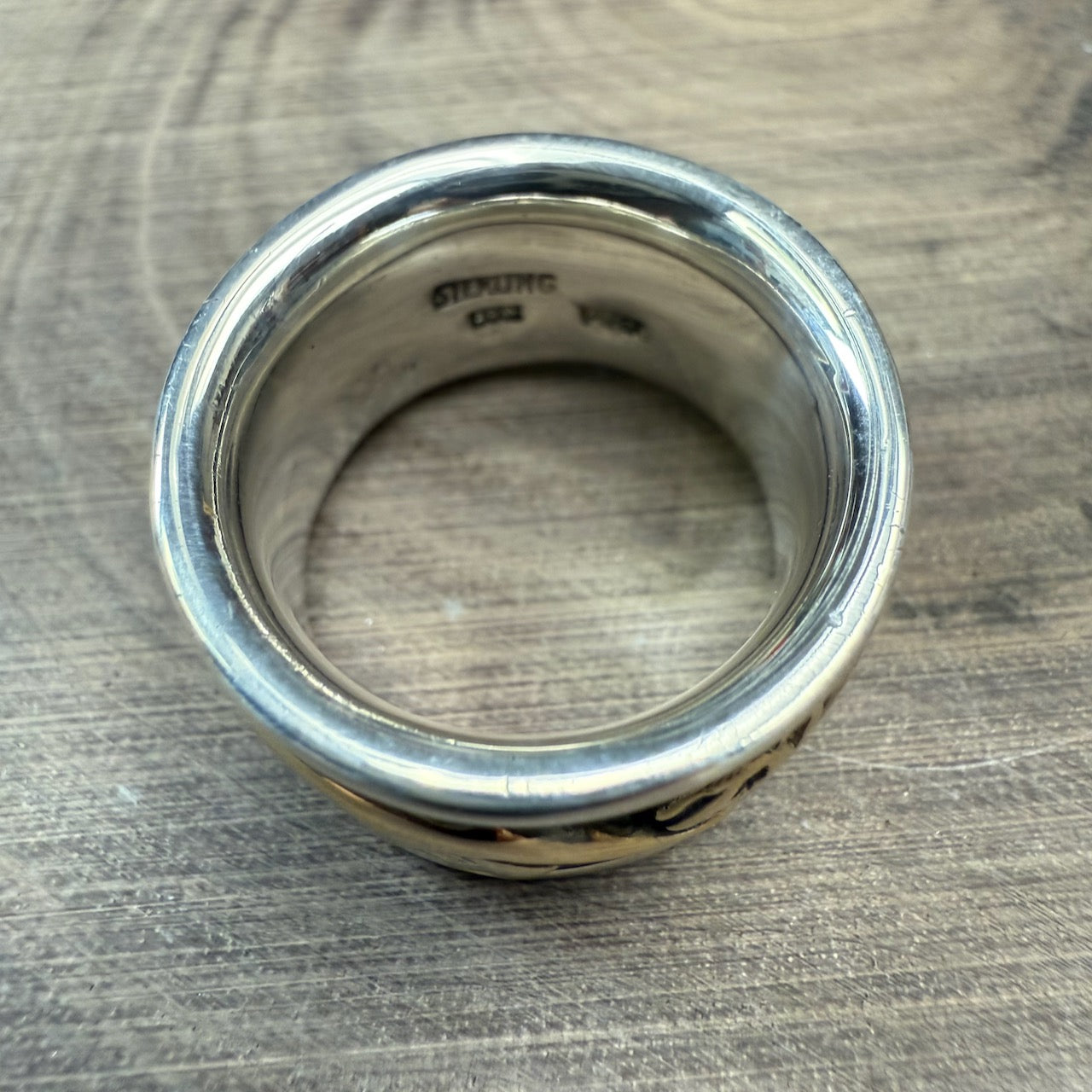 Jaguar 18K Gold and Sterling Silver with Dark Finish Size 7.5