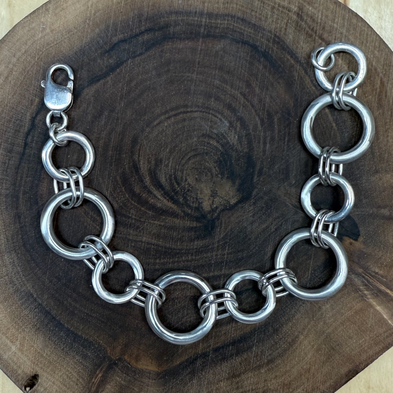 Dual Eclipse Sterling Silver Bracelet