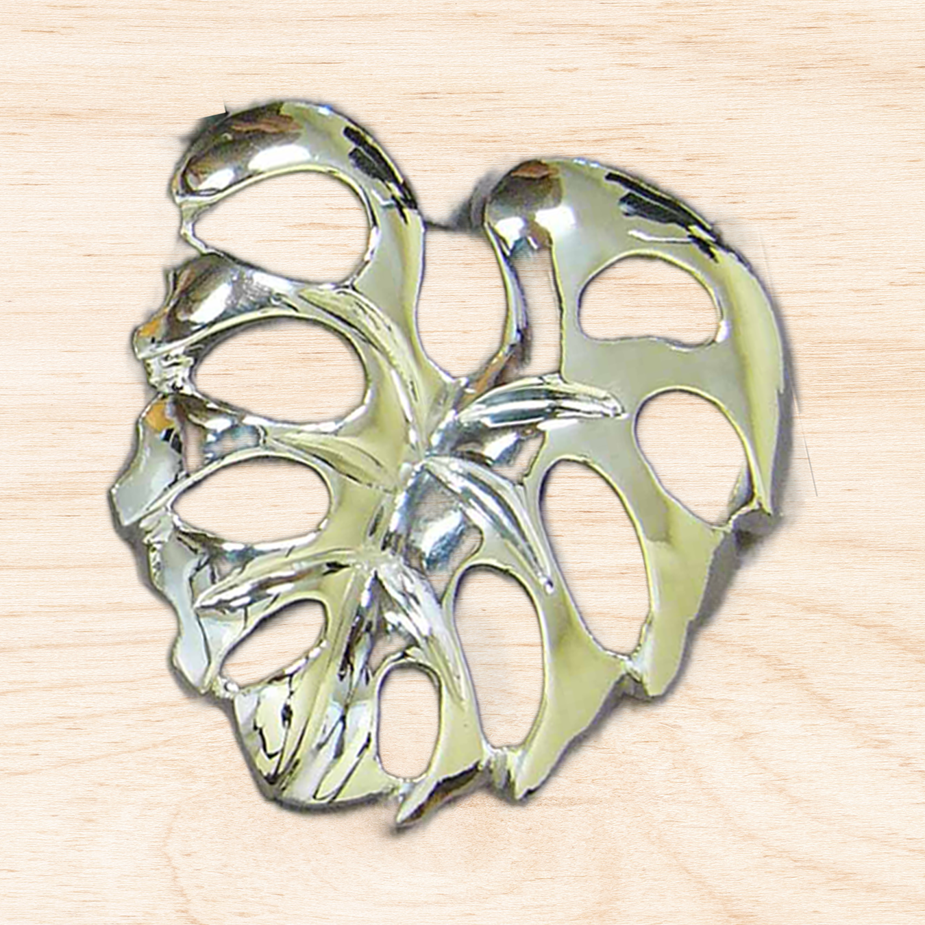 Blättli Silver Pendant With Snake Chain