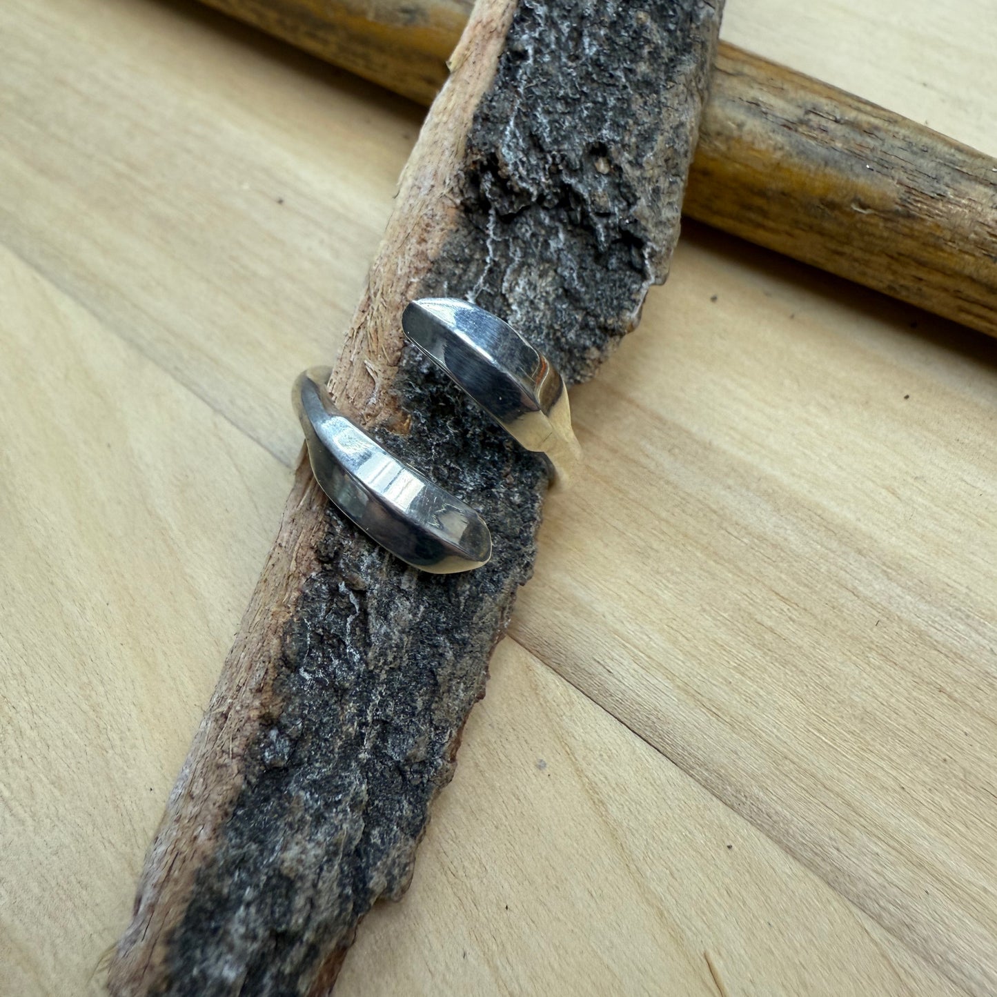 Kayak Paddle Wrap Ring – Adjustable Sterling Silver Small