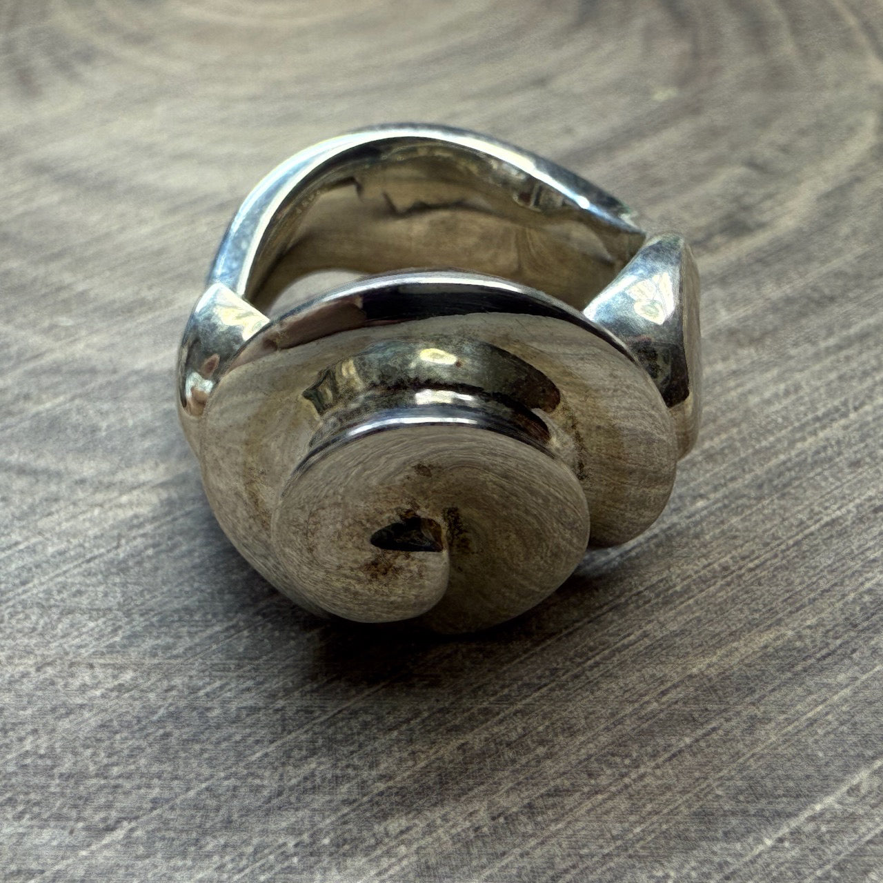 SPIRALE (Spiral) Sterling Silver Ring Large