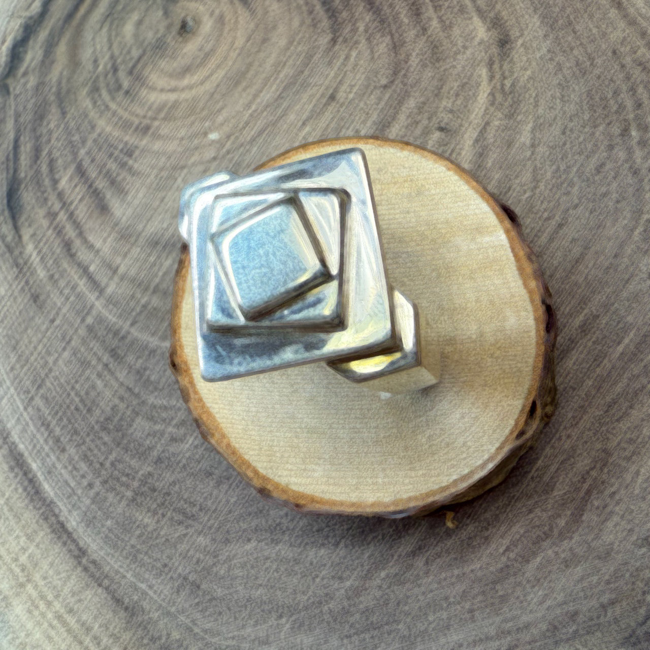 QUADRAT (squares) Sterling Silver Ring Large