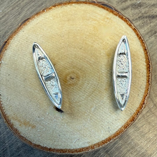 Sterling Silver Canoe Stud Earrings