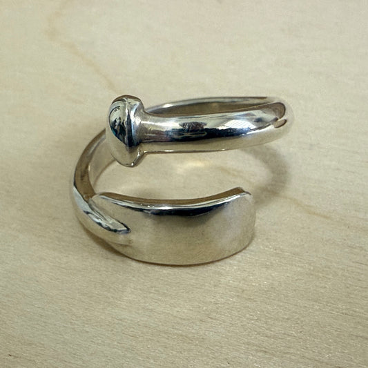 Paddle Wrap Ring – Adjustable Sterling Silver