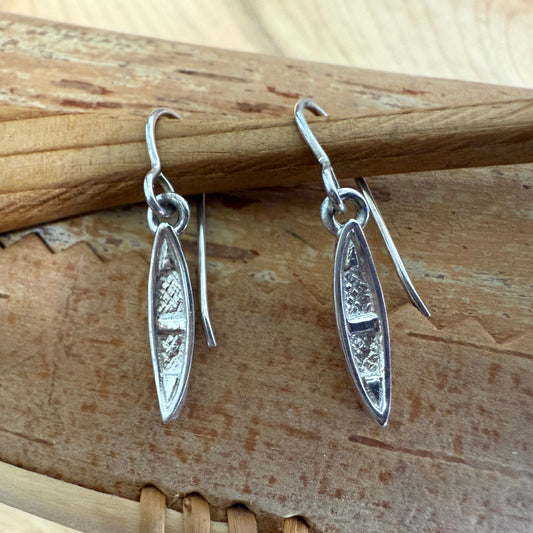 Elegantly Petite Sterling Silver Canoe Earrings