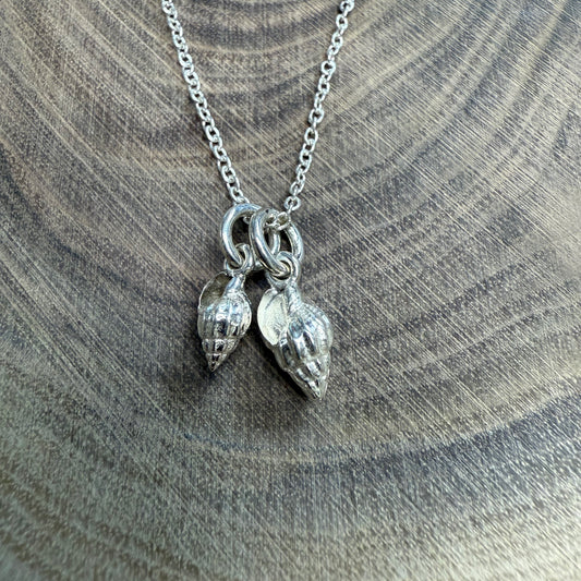 Double Shell Pendants on Snake Chain