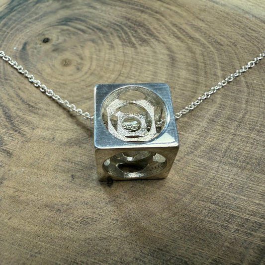 LABYRINTH Sterling Silver Calming Cube Large