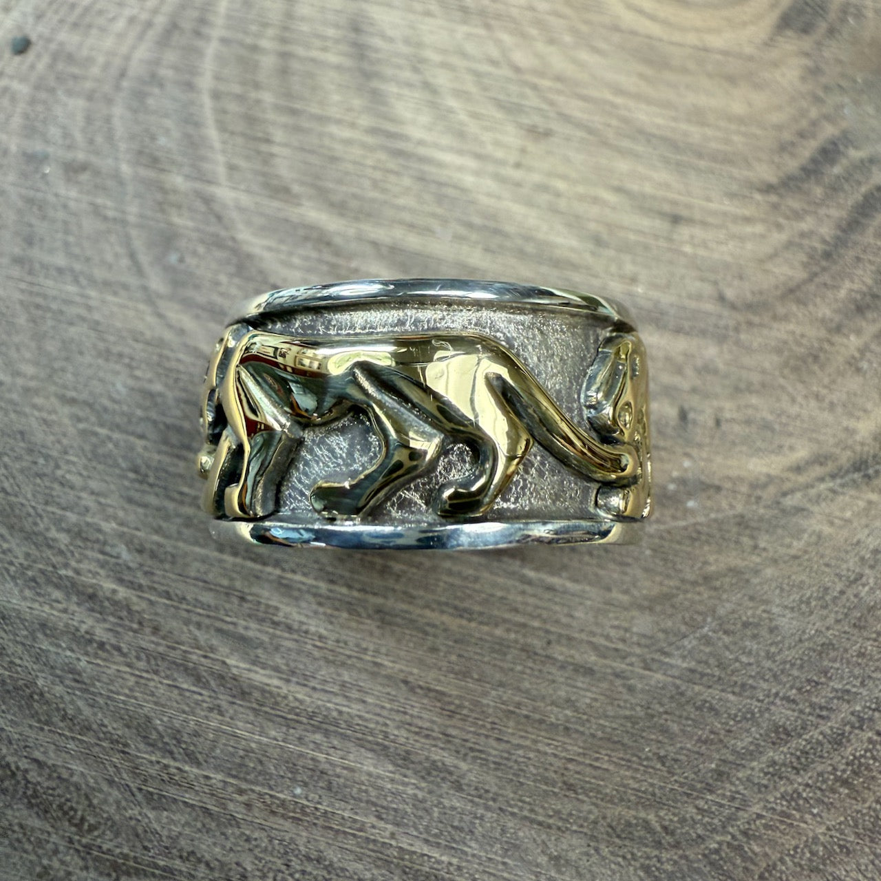 Jaguar 18K Gold and Sterling Silver Size 9