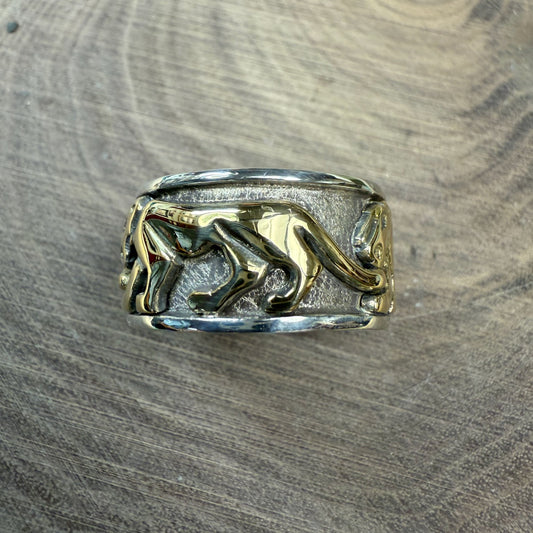 Jaguar 18K Gold and Sterling Silver Size 9