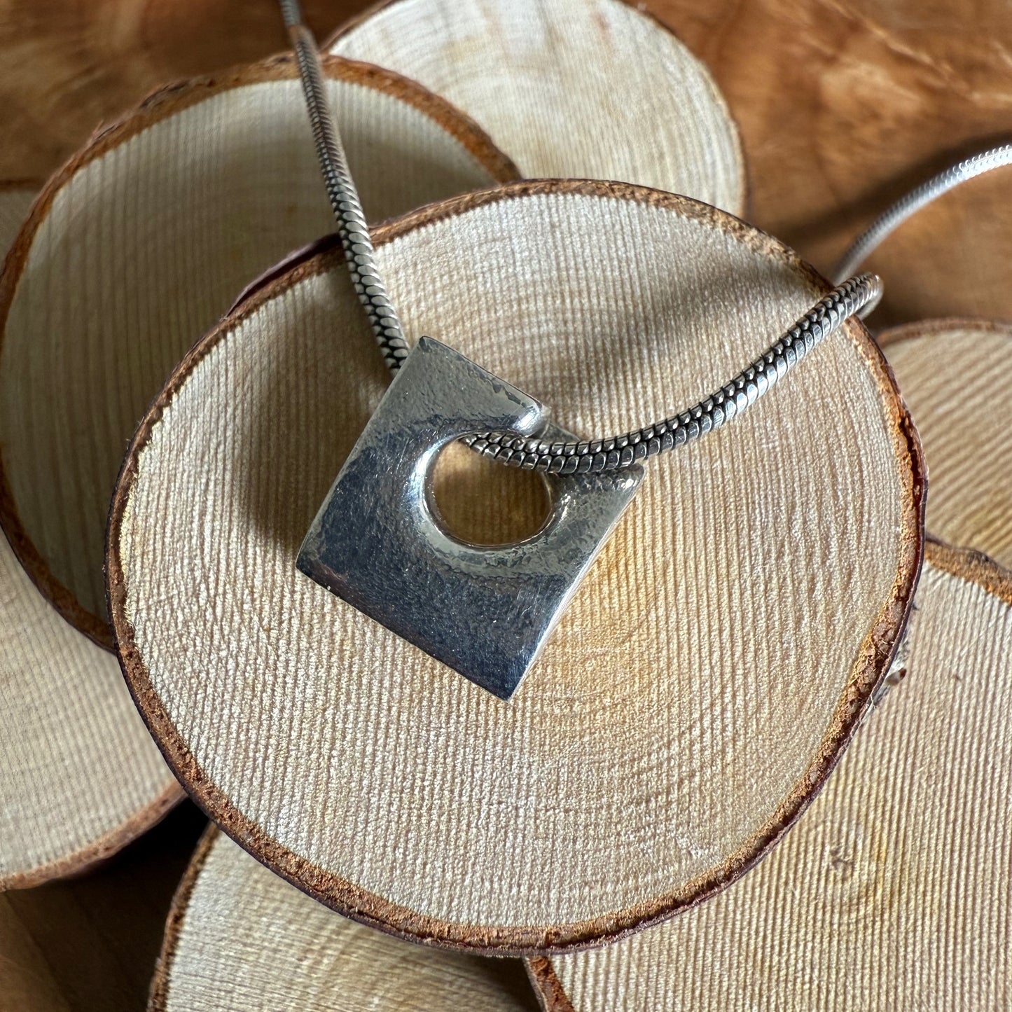 Loch Square Pendant with Snake Chain