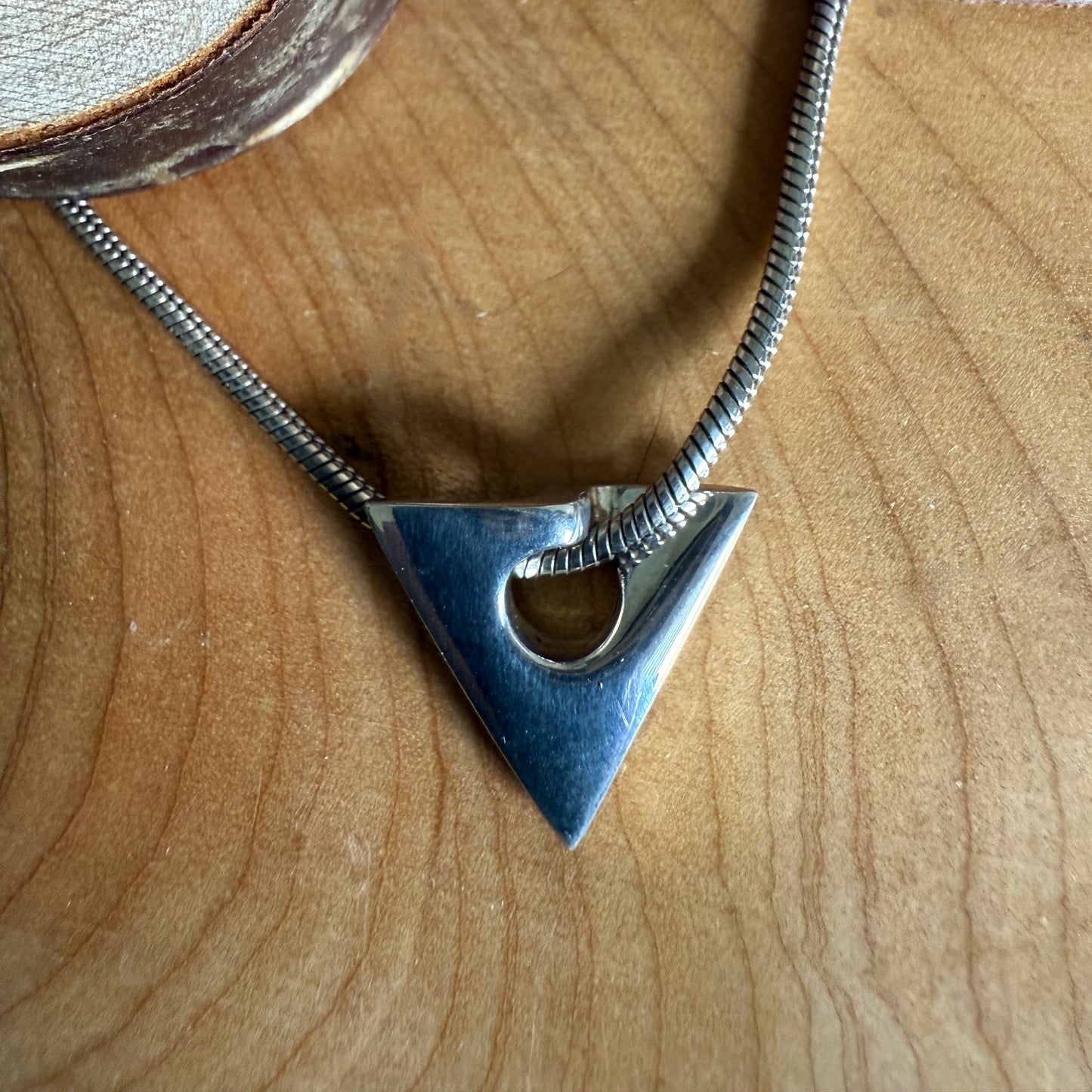 Loch Triangle Pendant with Snake Chain