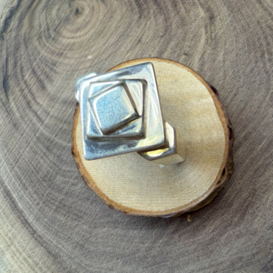 QUADRAT (squares) Sterling Silver Ring Large