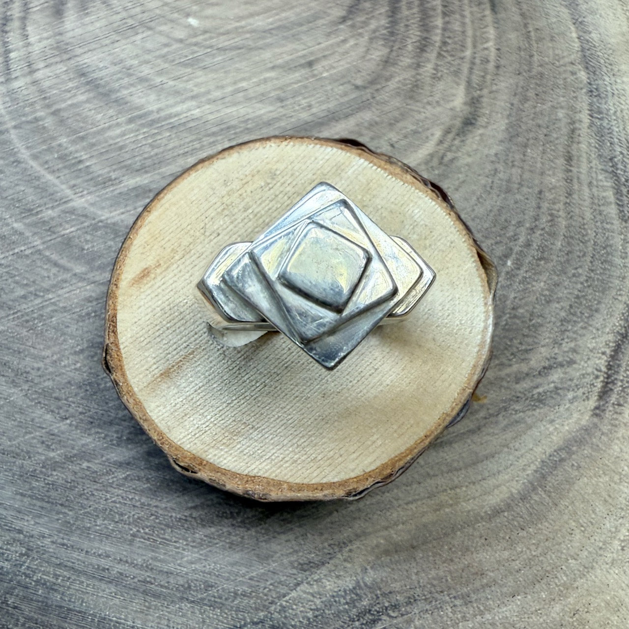 QUADRAT (squares) Sterling Silver Ring Small